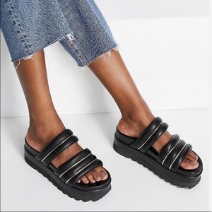 NWT Asos Design Thea Padded Platform Mules in Black, Size 7